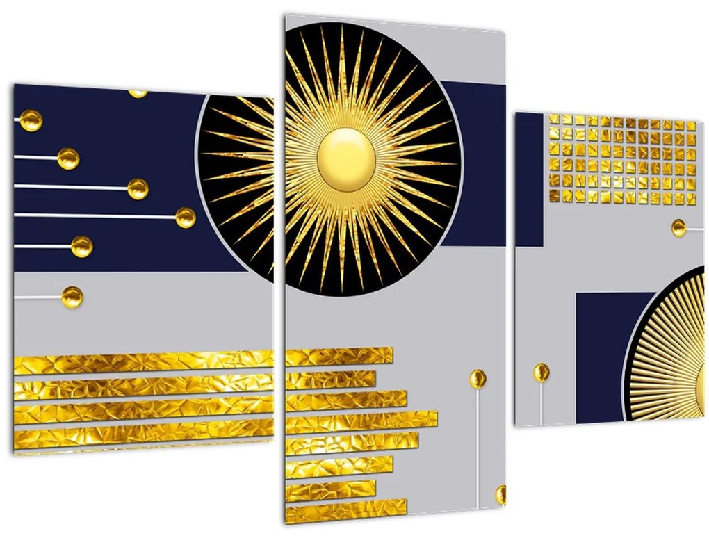 Tablou - Cercuri aurii (90x60 cm)