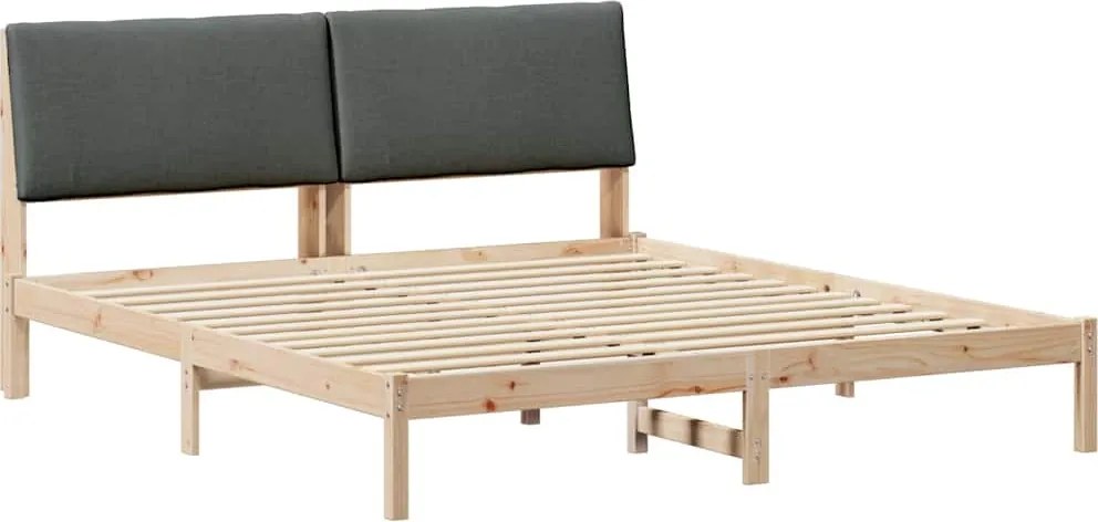 vidaXL Cadru de pat maro și gri închis 180 x 200 cm Lemn masiv de pin