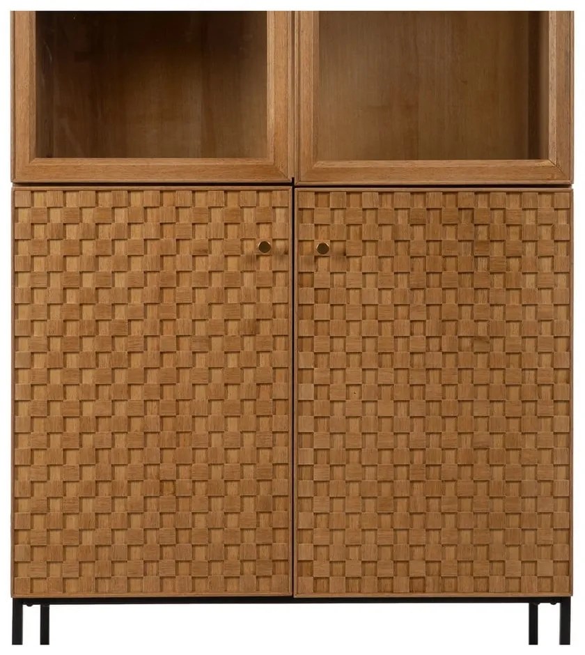 Vitrină în culoare naturală cu aspect de lemn de frasin 84,5x198 cm – Ixia