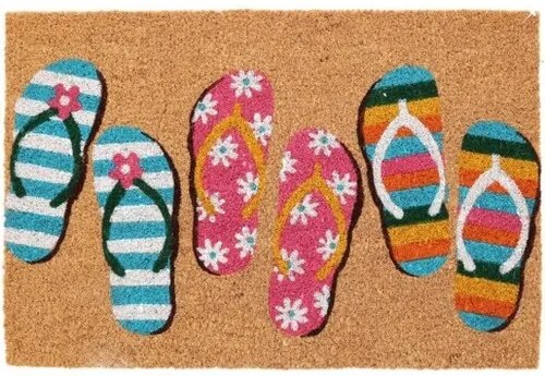 Preș din nucă de cocos Flip flops , 39 x 59 cm