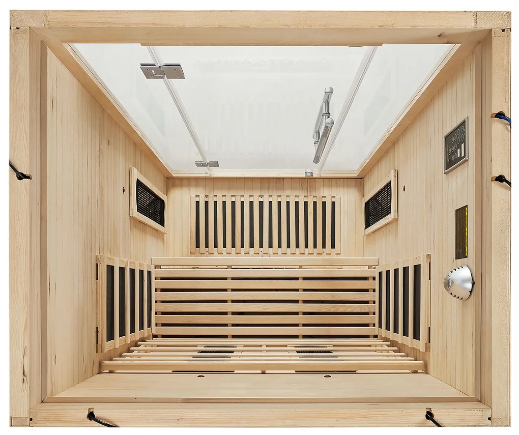 Infračervená sauna Kiruna130 s duálnou technológiou a drevom Hemlock