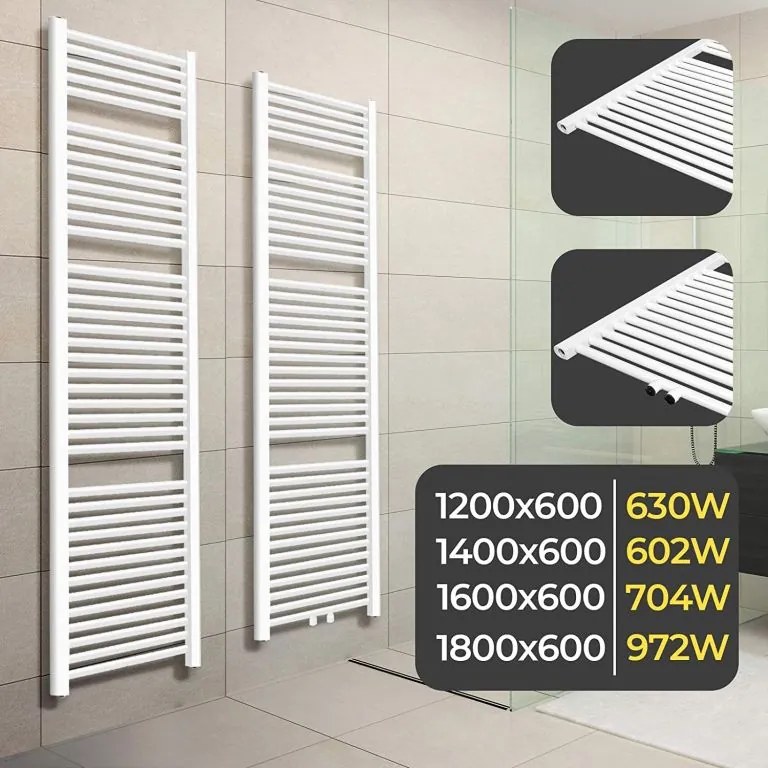Radiator baie 1600 x 600 mm, alb