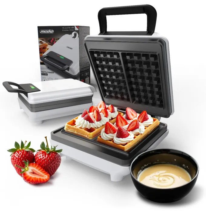 Mesko MS 3091, 1800W, Acoperire antiaderentă, 2 plăci, Picioare antiderapante, alb