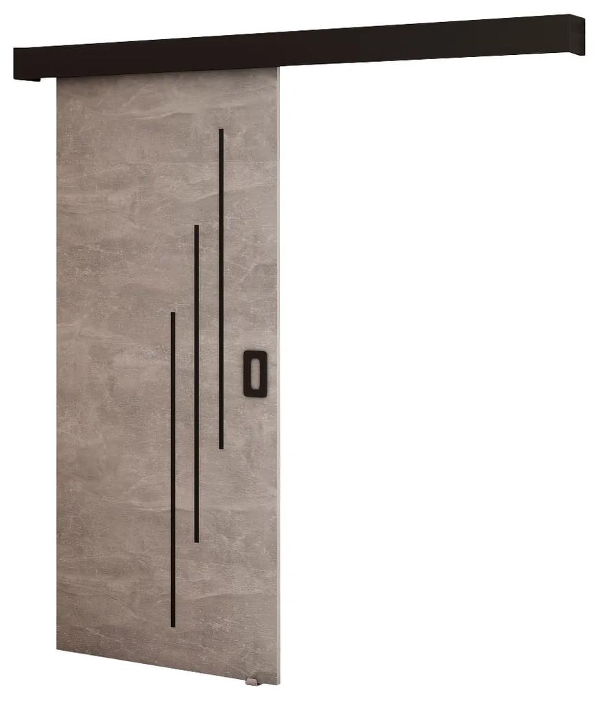 Zondo Uși culisante 90 cm Bethany V (beton + negru mat). 1043494