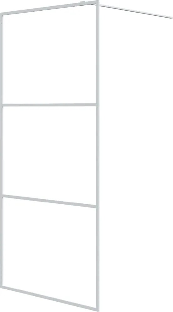 vidaXL Paravan duș walk-in, alb, 90x195 cm, sticlă ESG transparentă