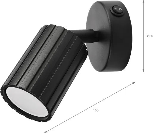 Brilagi - Aplică spot de perete CRISPINA 1xGU10/10W/230V, neagră