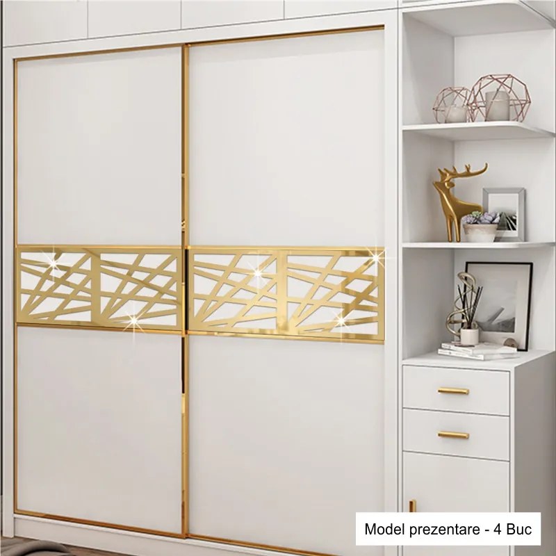 Sticker acrilic Oglinda Decor Auriu set 3 piese