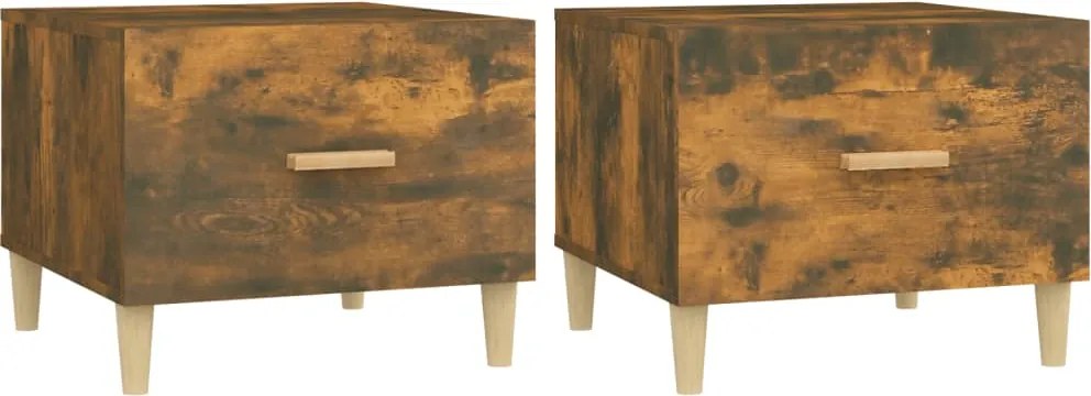 vidaXL Măsuțe de cafea 2 buc. stejar fumuriu 50x50x40 cm lemn compozit