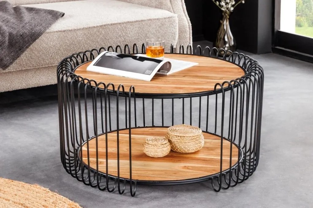 Masuta de cafea, Metal, Lemn, TRUE ELEMENTS 70cm