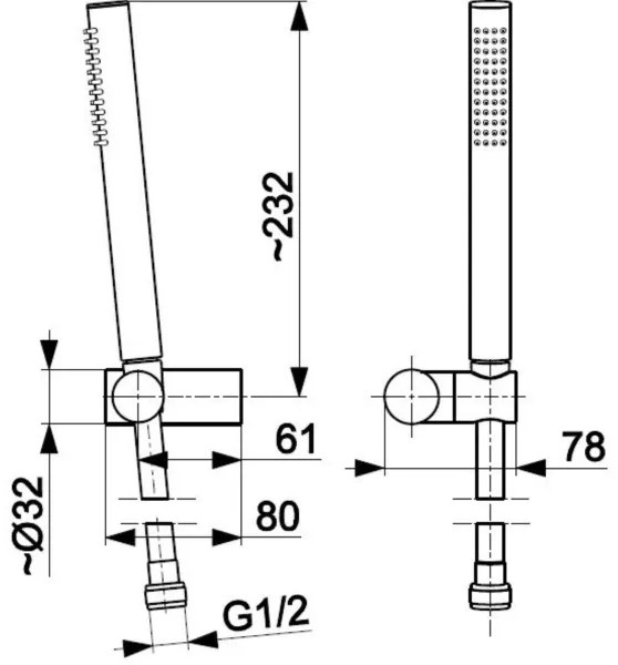 Set de duș KFA Armatura 841-225-81 MOZA oțel inoxidabil/negru mat