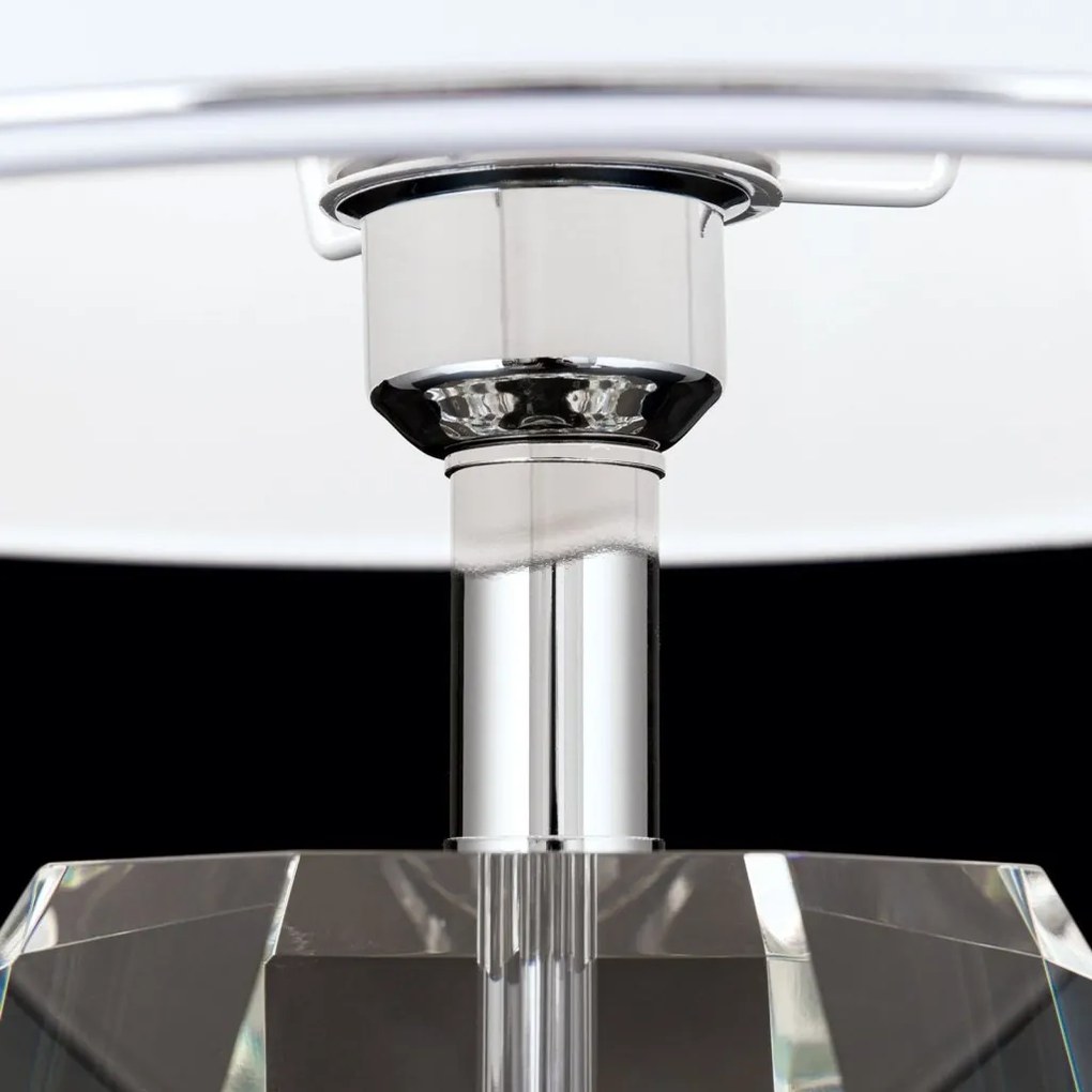 Veioza design lux cu cristal K9 ALEXIS alb/crom