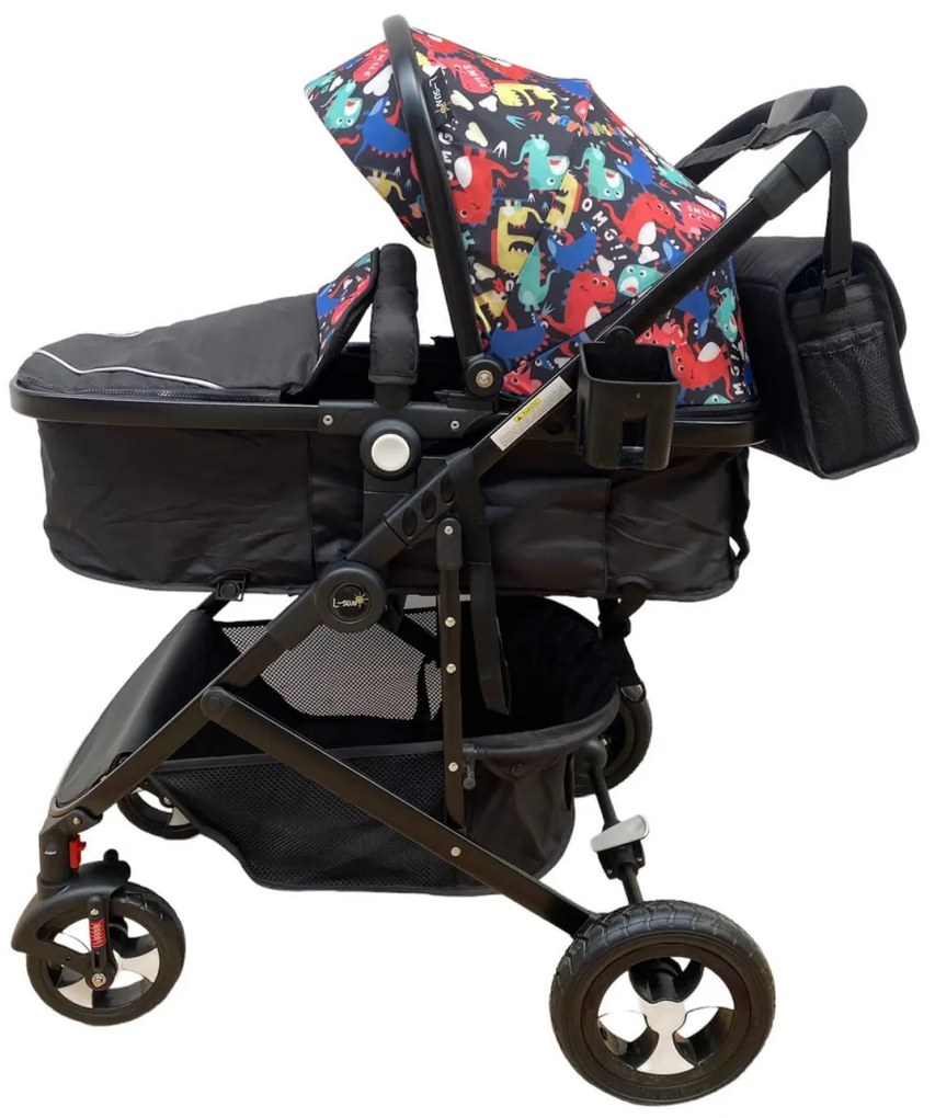 Carucior 2 in 1 reversibil si transformabil, landou sport si geanta cadou - Multicolor - CPC-08-multicolor