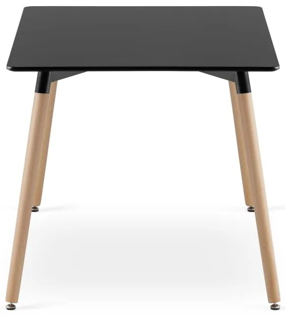 Set de sufragerie 1 + 4, masa neagra ADRIA 120x80 cm + scaun bej BALI MARK cu picioare negre