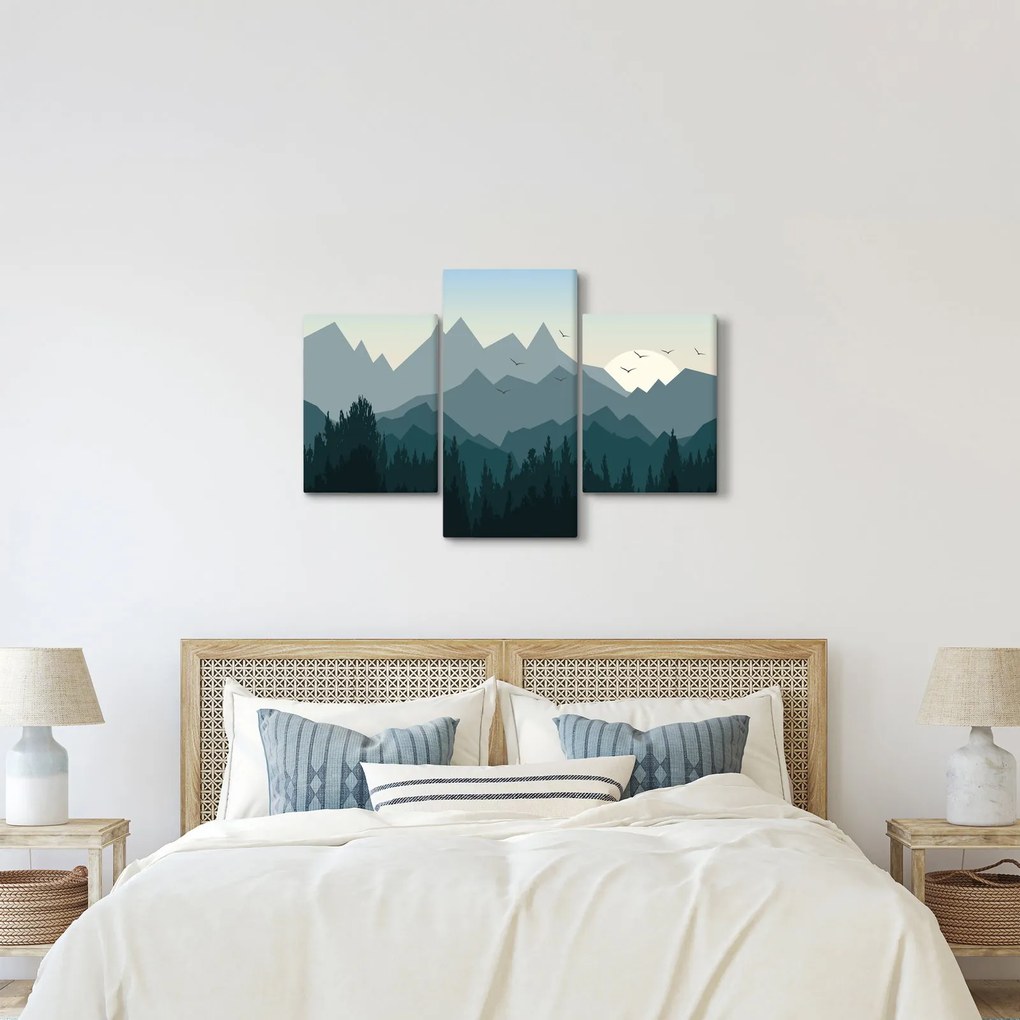 Tablou - Munții cu privirea graficeanului (90x60 cm)