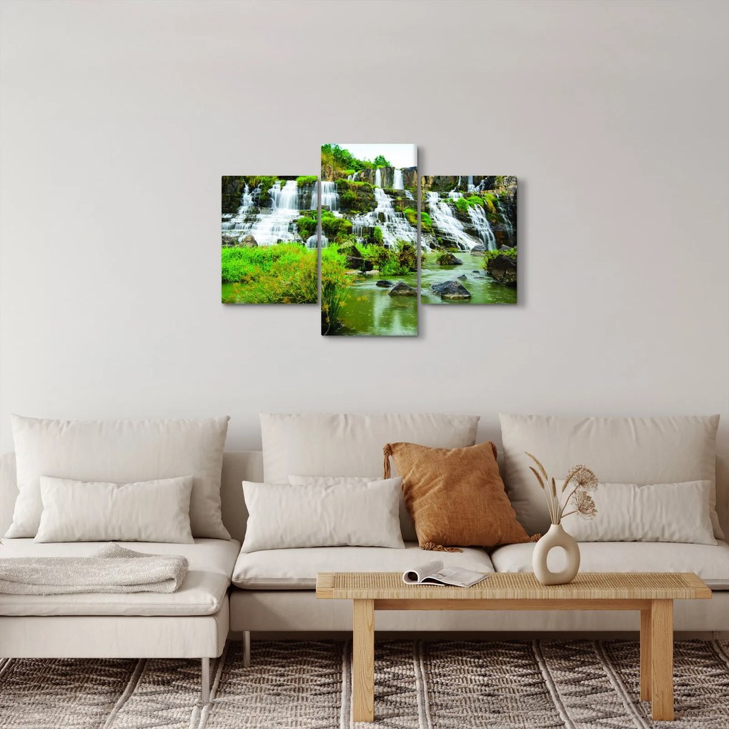 Tablou - cascade cu plante (90x60 cm)