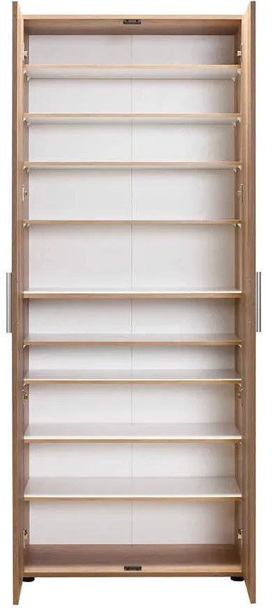 Dulap Multifunctional Adore Porto, 2 usi, 8 rafturi, Alb, 76 x 187 x 36 cm