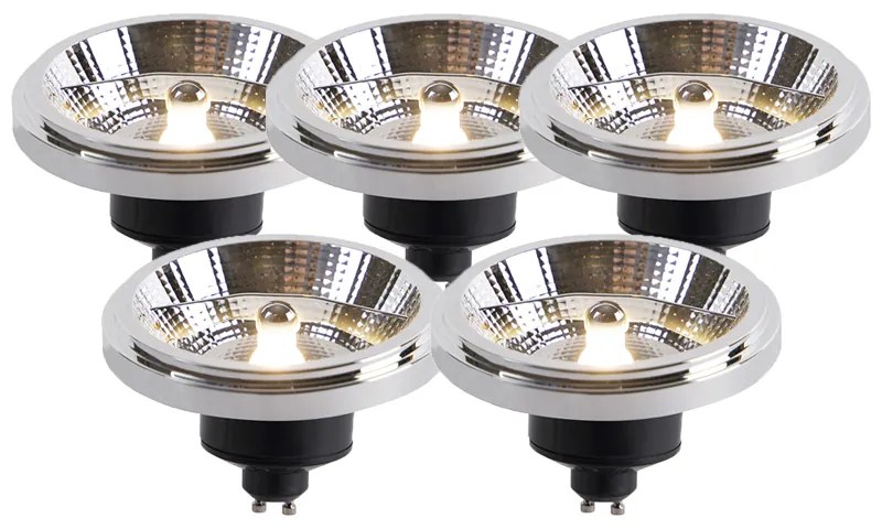 Set de 5 becuri LED reglabile GU10 AR111 11W 810lm 2700K