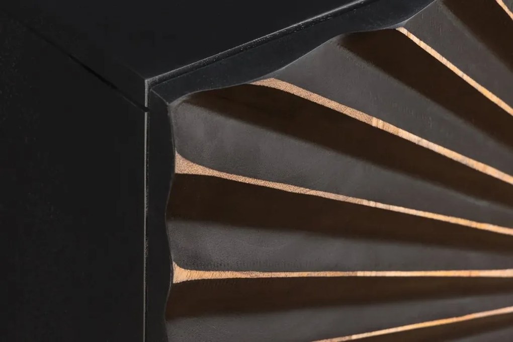 Comoda cu model 3D Solaris 177cm Mango negru/ auriu