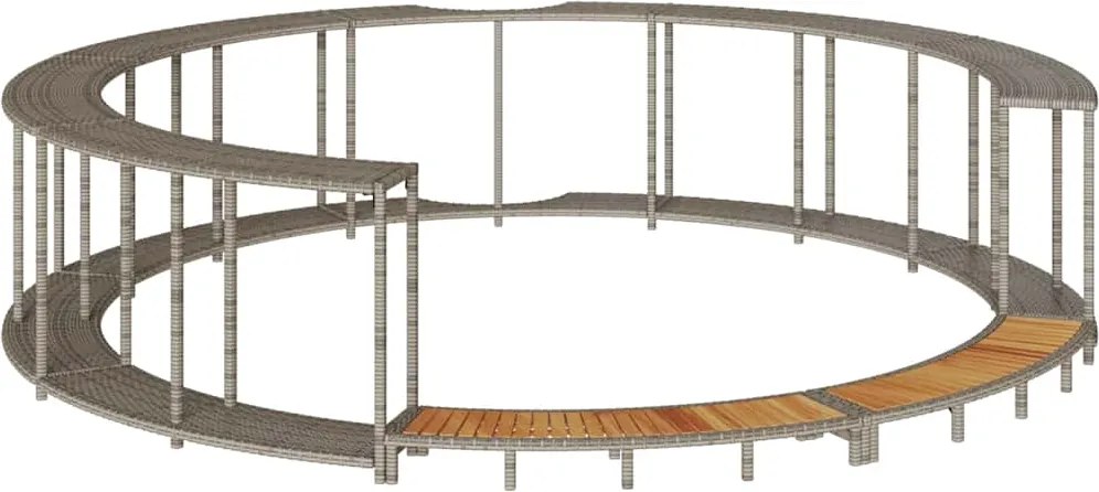 vidaXL Înconjur pentru cadă hidromasaj cu depozitare și treaptă gri