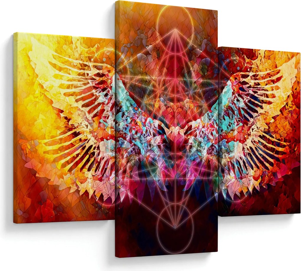 Tablou - Merkaba cu aripi, abstracție (90x60 cm)