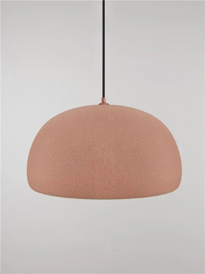 Lustra suspendata cu textura granulata Davo 50cm, rosu caramiziu