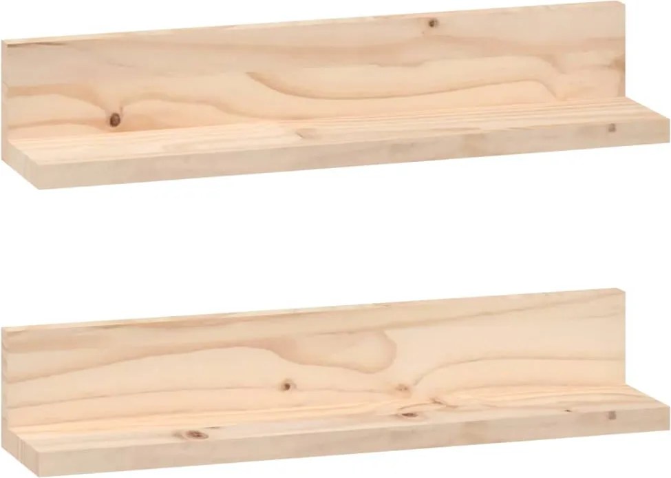 vidaXL Rafturi de perete, 2 buc., 50x11x9 cm, lemn masiv de pin