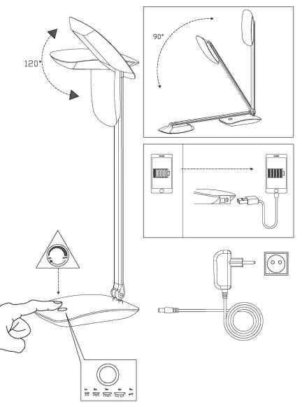 Eglo 95694 - Lampa de masa LED CAJERO 1xLED/4,5W/USB