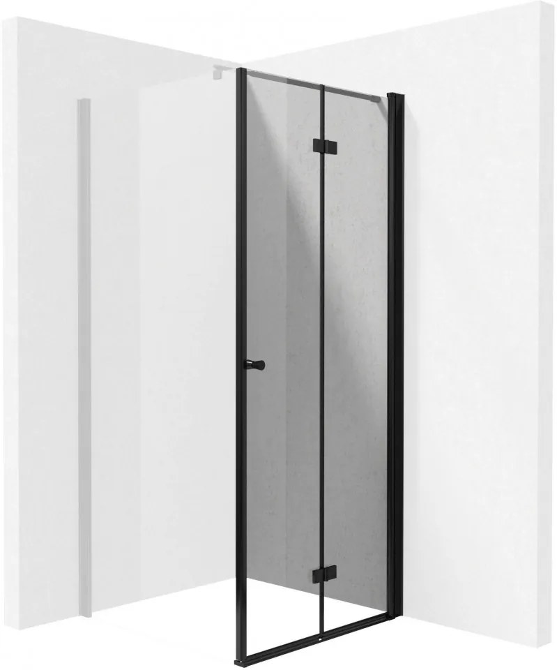 Ușă de duș pliabila sistem Kerria Plus 70 cm finisaj negru - KTSXN47P