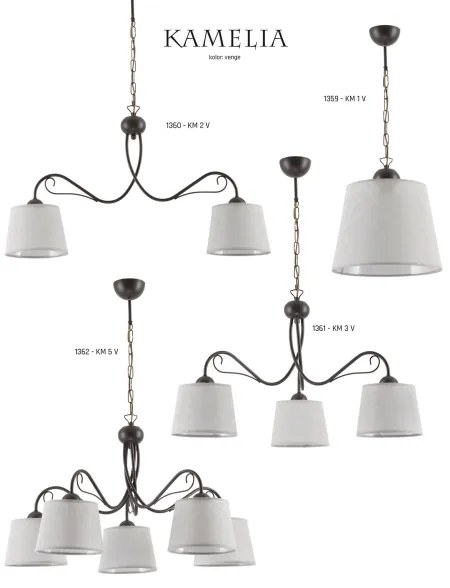 KAMELIA KM 2 V - Lustra cu lant 2xE27/60W/230V