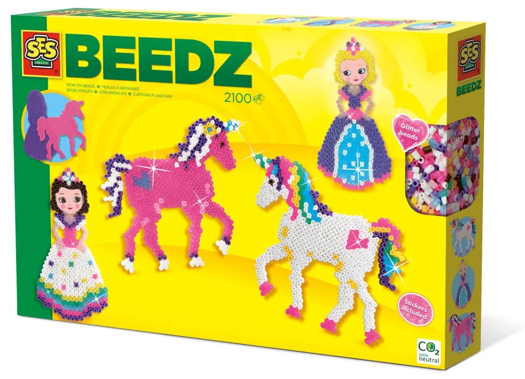 Set creativ copii Beedz - Margele de calcat cu unicorni si printese