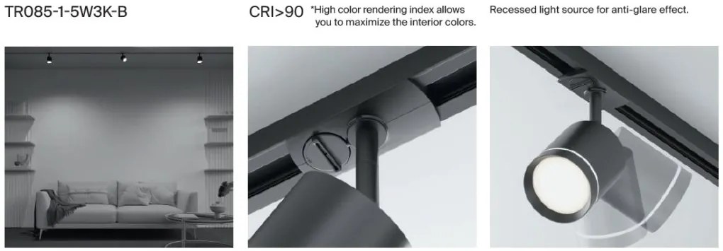 Spot LED, accesoriu pentru sinele monofazate Unity Orlo alb