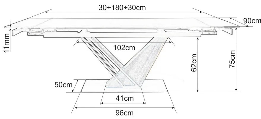 Masa de bucaterie Michel, negru / frasin