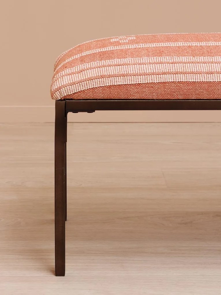 Bancheta din bumbac si metal, Red Kilim