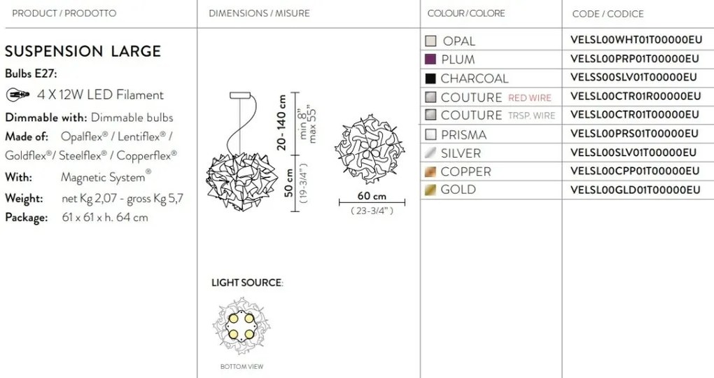 Lustra design unicat realizat manual Veli Opal Large, 60cm
