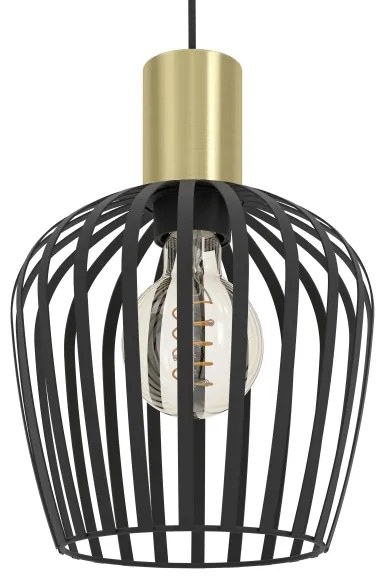 Lustră pe cablu Eglo 901037 EMPOLI 3xE27/40W/230V negru/auriu