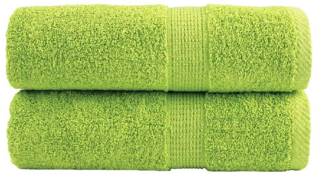 vidaXL Prosoape oaspeți premium SOLUND 2 buc. verde 30x50 cm 600 gsm