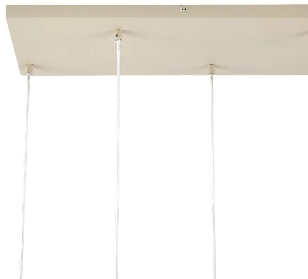 Lampă suspendată Art Deco bej cu sticlă albă cu 8 lumini - Sandra