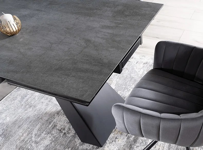 Masa extensibila Salvadore Ceramic gri ANTHRACITE/negru mat L160-240 cm