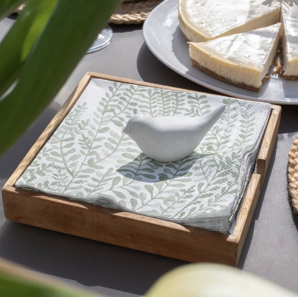 Räder Suport servetele din lemn cu portelan, NAPKIN HOLDER