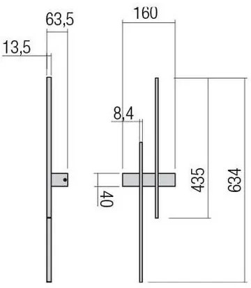Redo 01-2744 - Aplică de perete LED TANGENT LED/13W/230V CRI 90 alb