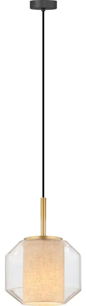 Zuma Line 003064-034742 SOLIX, pendul suspendat pe cablu, 1xE27/25W/230V, diam. 22 cm, auriu/negru