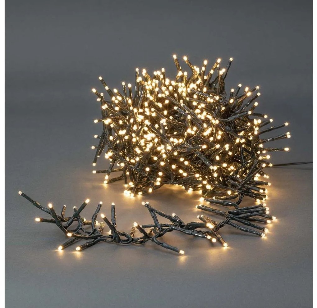 Nedis CLCS576 - Șir LED exterior Crăciun 576 LED/7 funcții 7,2m IP44 alb cald