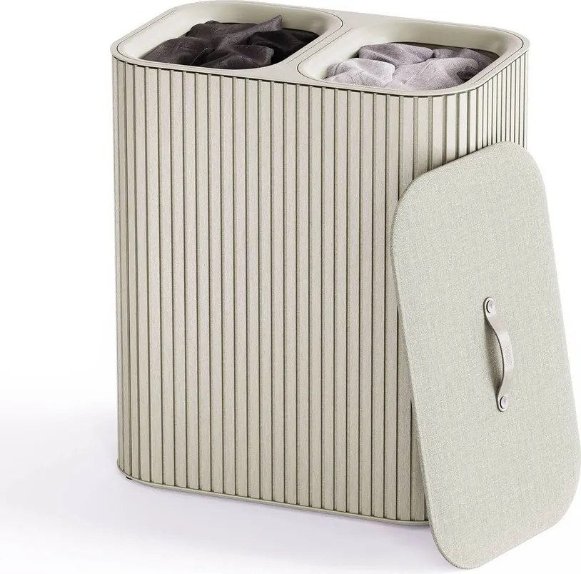 Coș de rufe bej 2x45 l din bambus Tota Luxe – Joseph Joseph