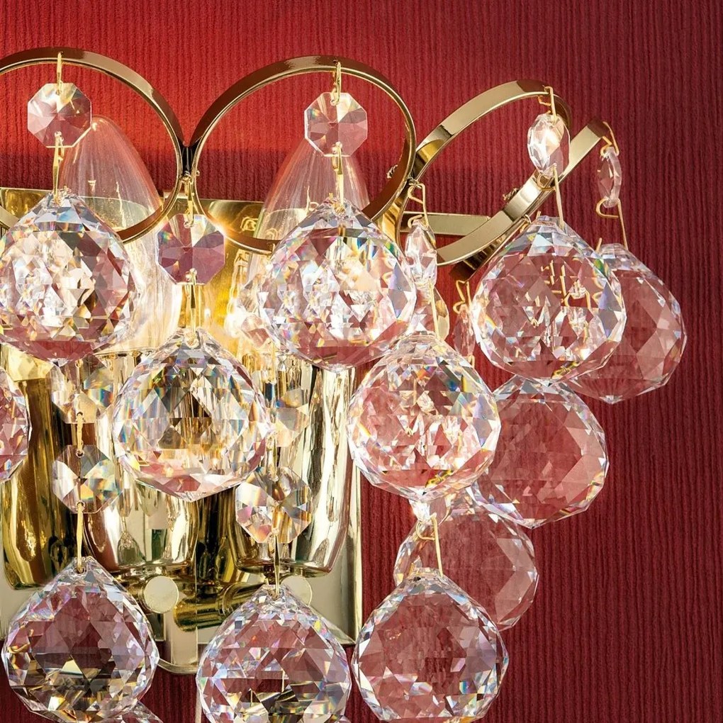 Aplica de perete cristal Asfour KRISTALL KLASSISCH auriu