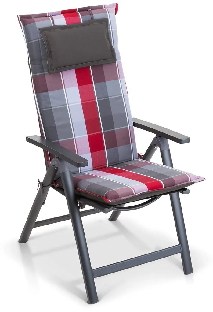 Donau, pernă, pernă pentru scaun, spătar înalt, pernă scaun de grădină, poliester, 50 × 120 × 6 cm, 2 x pernă