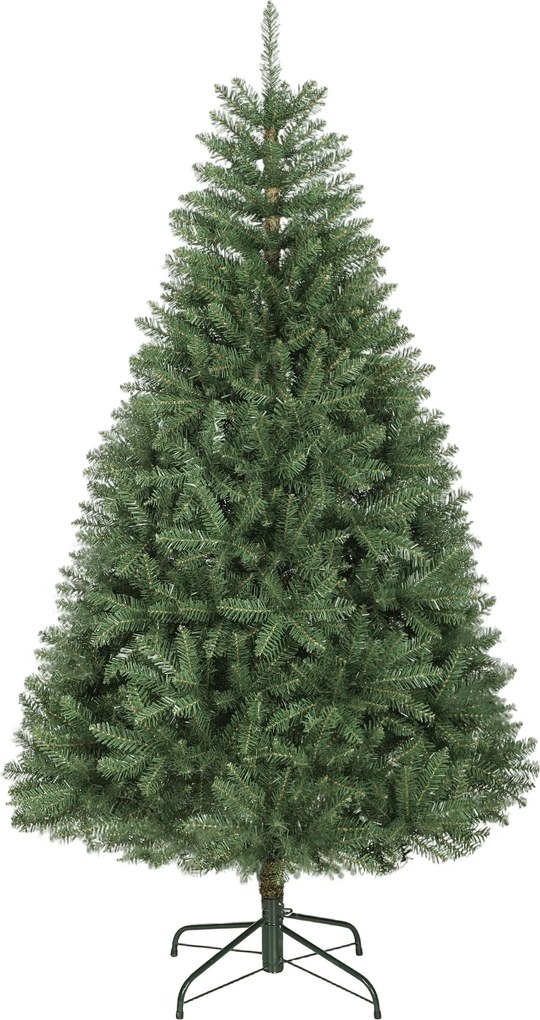 HOMCOM Brad Artificial de Crăciun de 180 cm, Brad de Crăciun Fals cu Ramuri Dense pe Balama, Bază Metalică Pliabilă, Structură pe Secțiuni Ușor de Asamblat, Verde | Aosom Romania