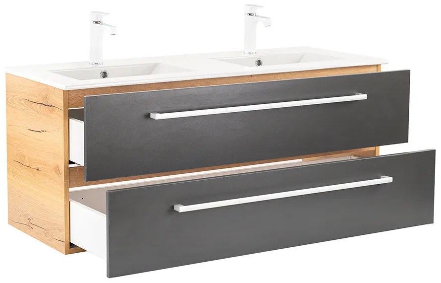 Mobilier complet de baie Vario Clam 120 stejar-antracit