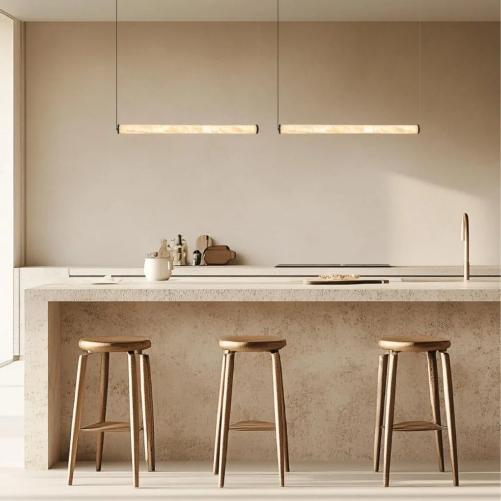 Lustra LED, Design Liniar, ALABASTER- BLACK, ZB-2539