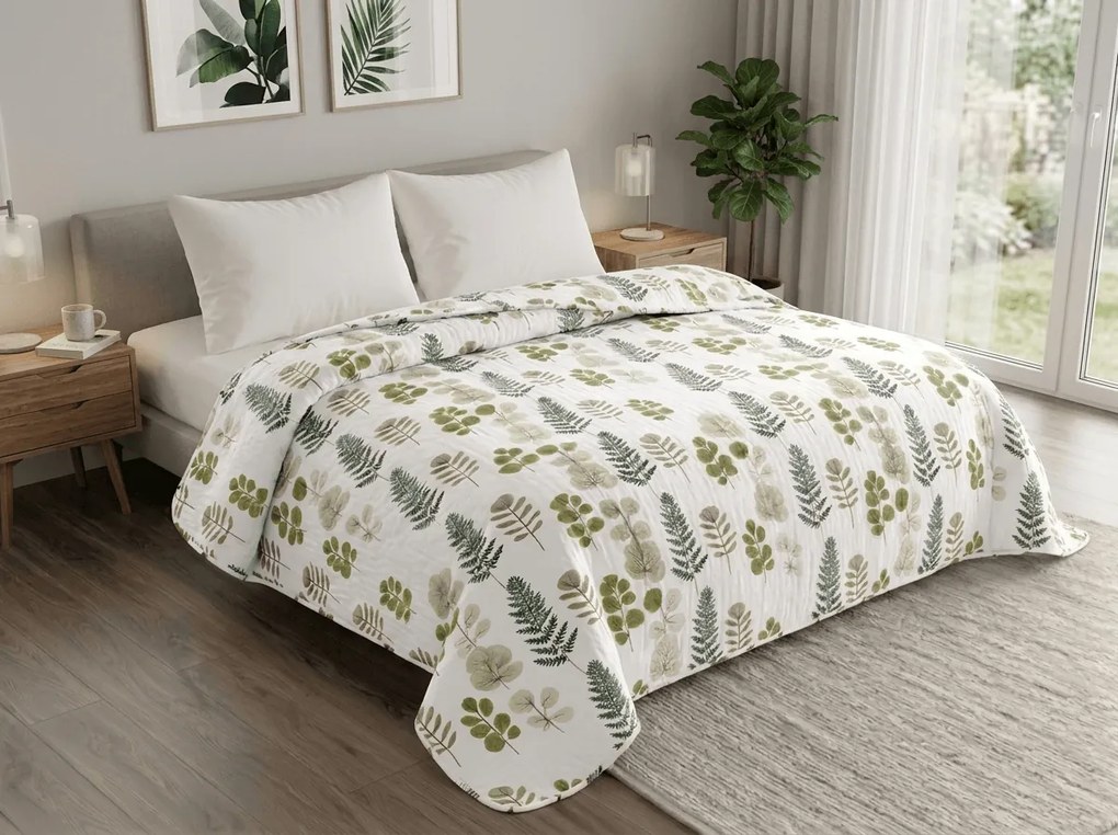 Cuvertura de pat SCANDI NATURE, verde Dimensiune: 170 x 210 cm
