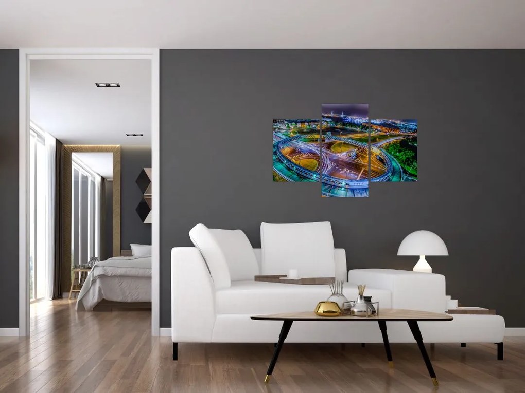 Tablou panorama orașului nocturn (90x60 cm)